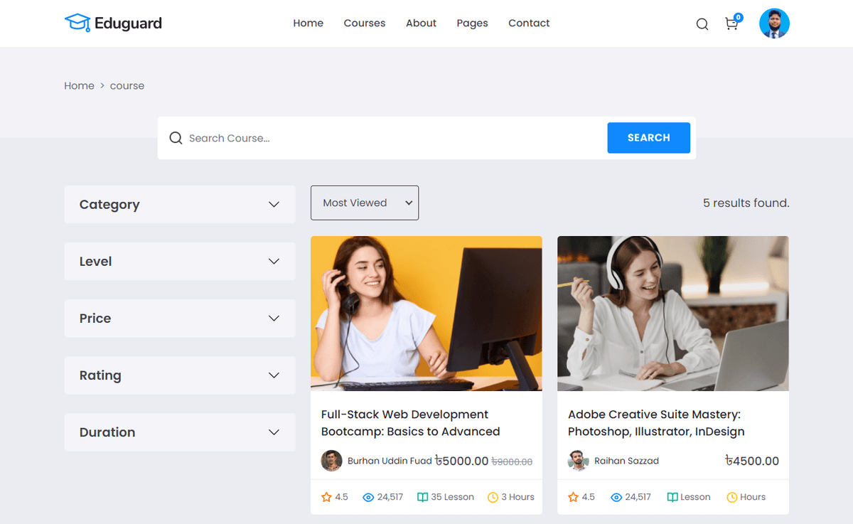 Learning Management System project screenshot